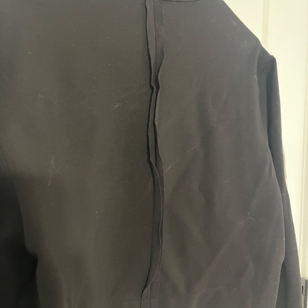 Planet By Lauren Color Block Open Front Jacket Black Cream Made in USA M/L (2) - Picture 8 of 16